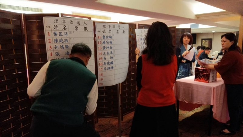 **理監事選舉完成,進行唱票、計票